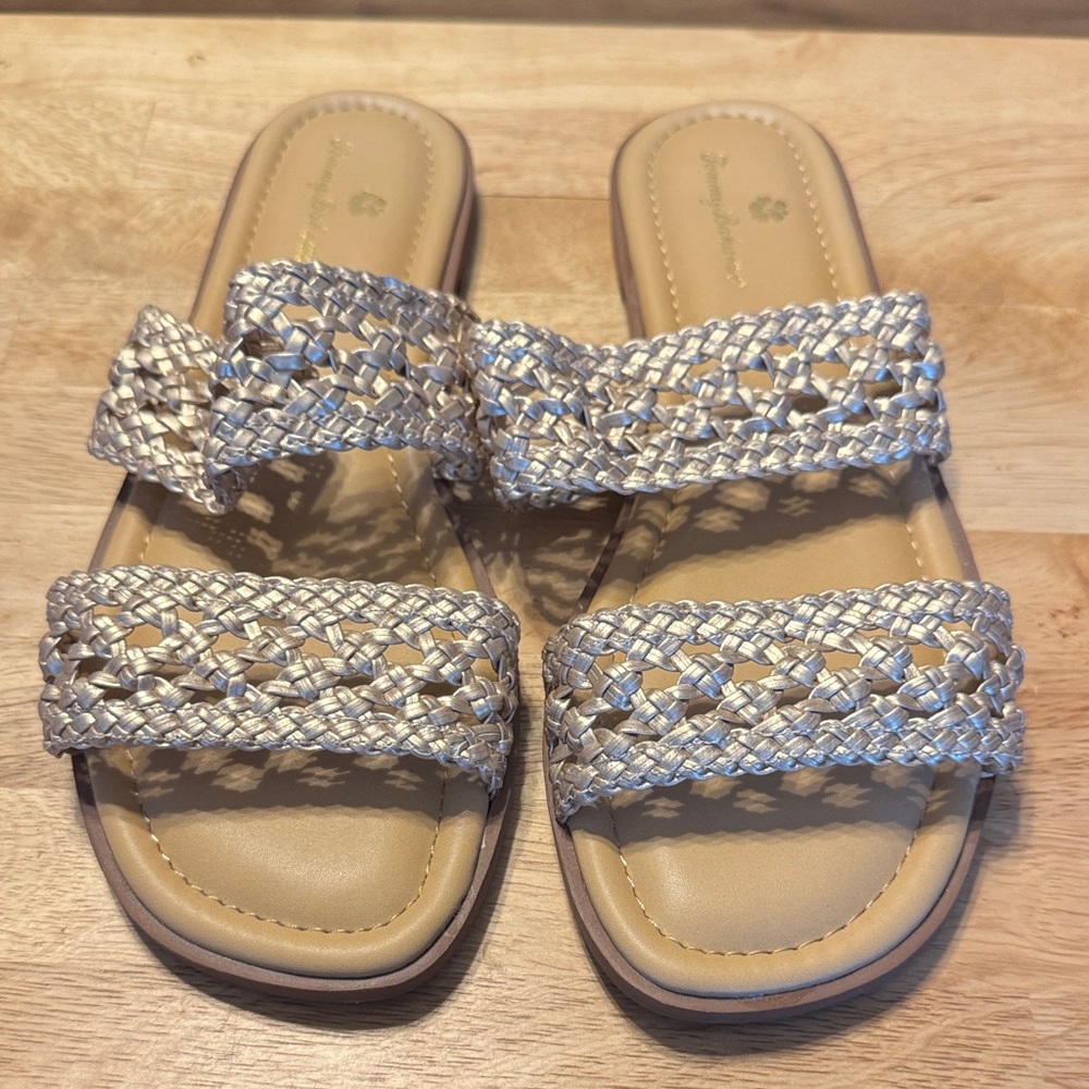 Tommy Bahama Silver Braided Sandals